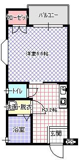 菊水パレス(1K/4階)の間取り写真