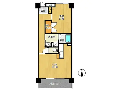 I・T・R(1LDK/7階)の間取り写真