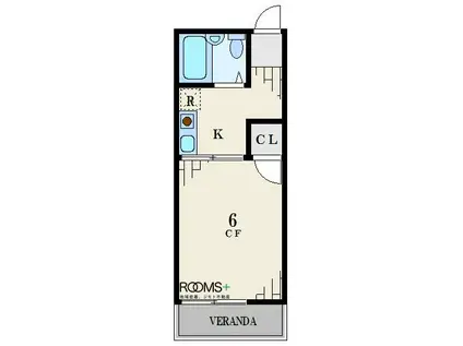 ハウスキタホリ(1K/1階)の間取り写真