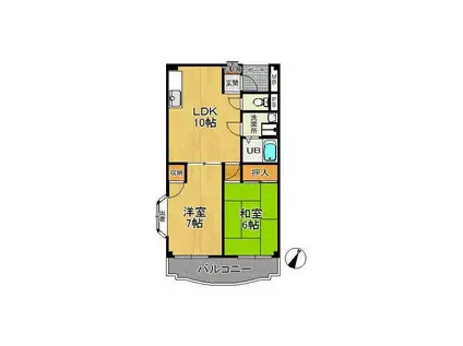 ビアンカ狭山C棟(2LDK/4階)の間取り写真
