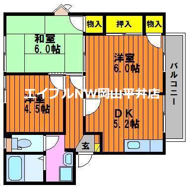 ルネサンスハイツ(3DK/2階)の間取り写真