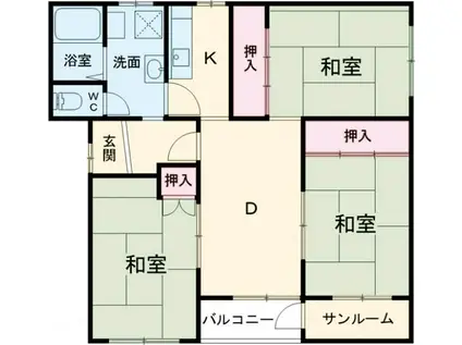 ハイツ フォレックス(3DK/2階)の間取り写真