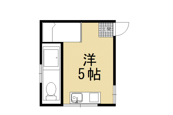ハイツ元気(1K/2階)の間取り写真
