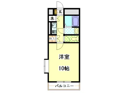 シティーガーデンオオヤマ(1K/1階)の間取り写真