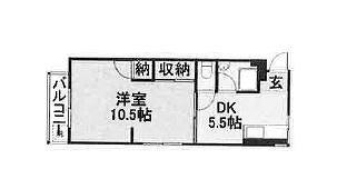 中野コーポラス(1DK/2階)の間取り写真