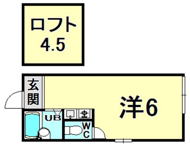 プチグレイス塚口弐番館(ワンルーム/1階)の間取り写真