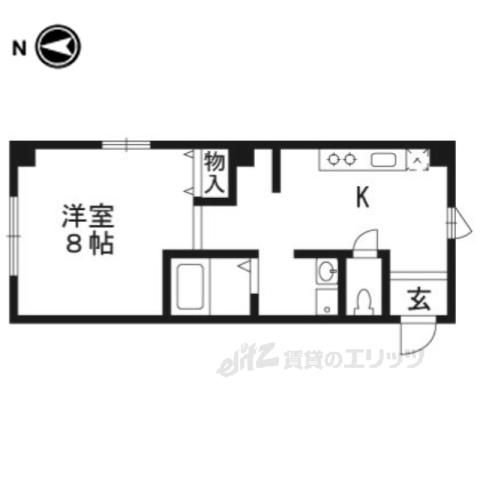 清風ハイツ(1K/3階)の間取り写真