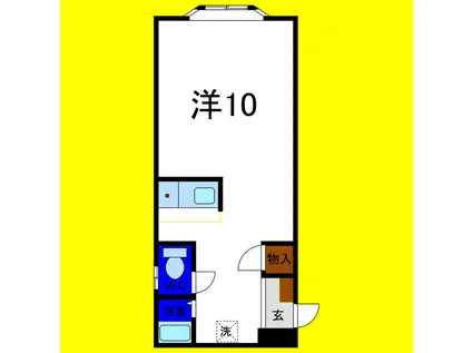 ラ・メルローソ1(1K/2階)の間取り写真