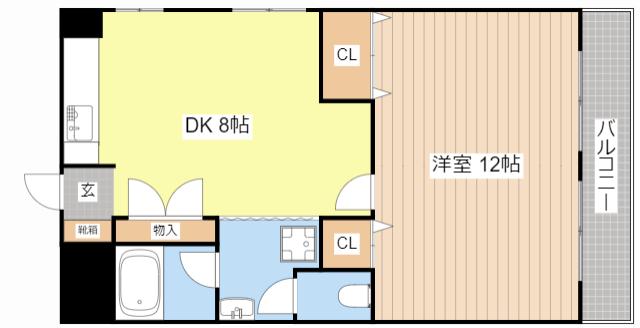 カルフール I(1DK/1階)の間取り写真