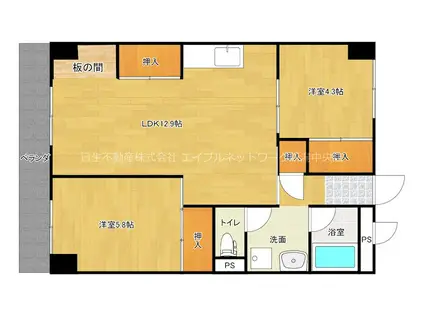 T&K姥ヶ山(2LDK/3階)の間取り写真