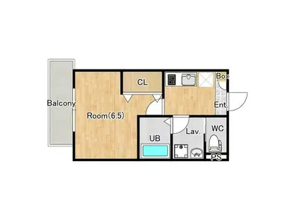 ジーメゾン岩槻西町(1K/2階)の間取り写真