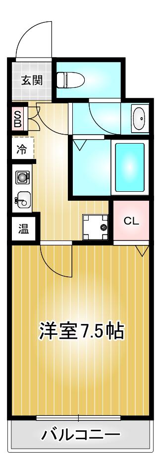 京屋ビル(1K/7階)の間取り写真
