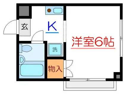 山田マンション(ワンルーム/3階)の間取り写真