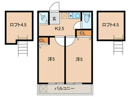 ラーク戸田公園(2K/1階)の間取り写真