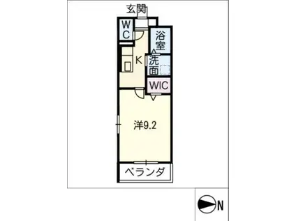 インフィニティII(1K/1階)の間取り写真