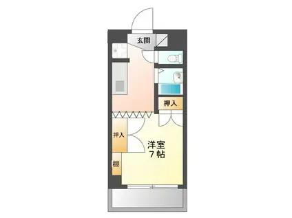 フォーラムツインA・B(1K/3階)の間取り写真