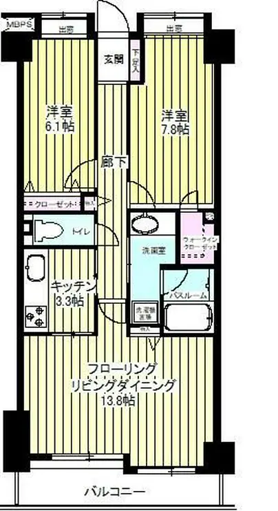 ライオンズマンション乃木坂 4階階 間取り