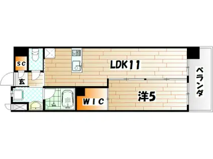 ハイネス槻田(1LDK/5階)の間取り写真