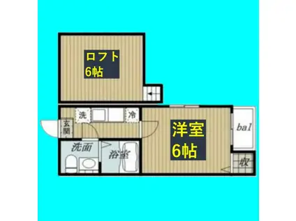 マインハイム枇杷島(1K/1階)の間取り写真