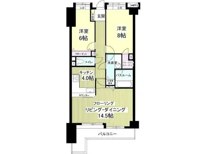 ライオンズマンション乃木坂(2LDK/2階)の間取り写真