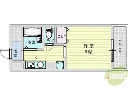 コムズハウス千里中央Ⅰ(ワンルーム/1階)の間取り写真