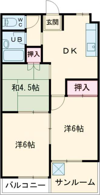 京鴨ビル(3DK/2階)の間取り写真
