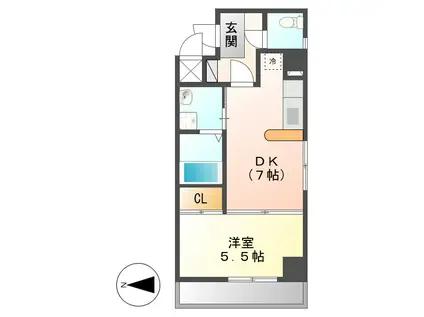 サウス VALLEY(1DK/4階)の間取り写真