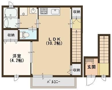 クレール(1LDK/2階)の間取り写真