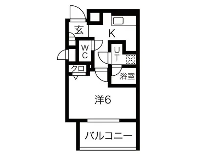 ラブ心斎橋ウエスト(1K/3階)の間取り写真