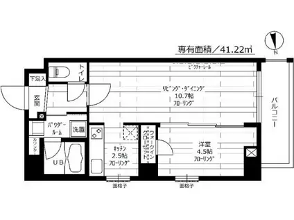 ステージグランデ神楽坂(1LDK/2階)の間取り写真