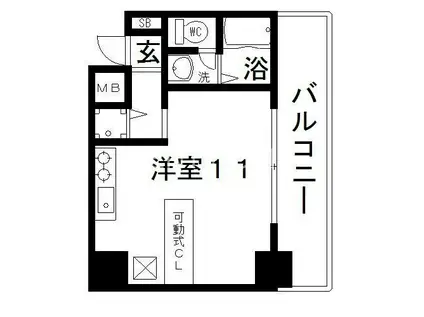 ロネスタ新深江(1K/2階)の間取り写真