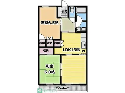 ベルウッドヒルズ51(2LDK/1階)の間取り写真