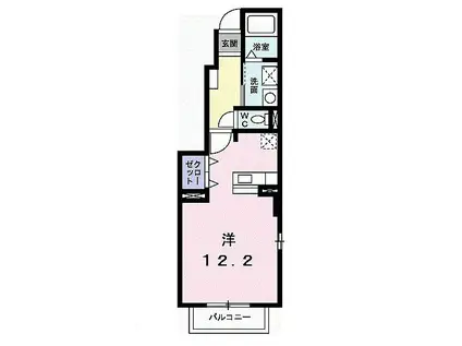 デフィ-2008(1K/1階)の間取り写真