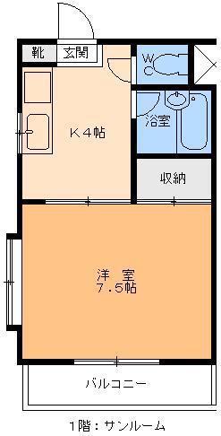 プレアール味酒(1K/3階)の間取り写真