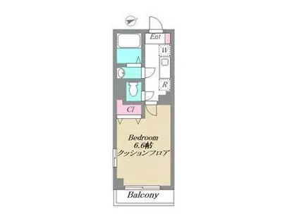 ソルビオス北千住(1K/1階)の間取り写真