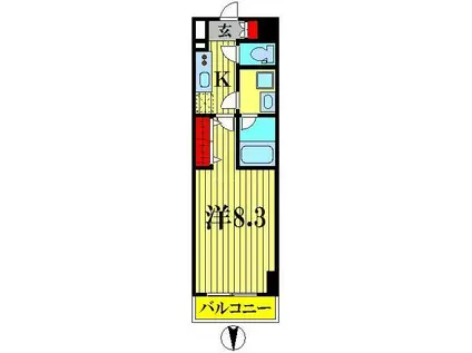ブライズ亀戸DUE(1K/6階)の間取り写真