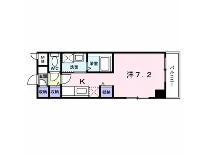 パークサイド砂山(1K/7階)の間取り写真
