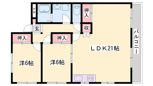 プラザ澤田(2LDK/2階)の間取り写真