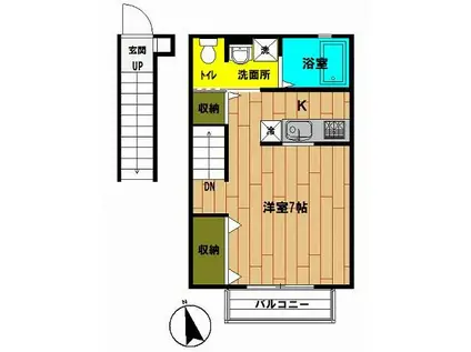 パパスハウス(1K/2階)の間取り写真