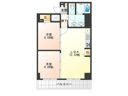 アーバンパーク住之江公園I(2LDK/8階)の間取り写真