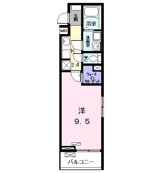 風のフォレスト(1K/3階)の間取り写真