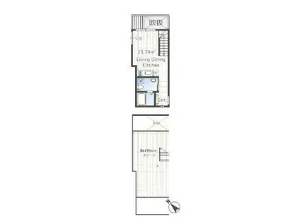 LAPIS新宿(1LDK/B1階)の間取り写真