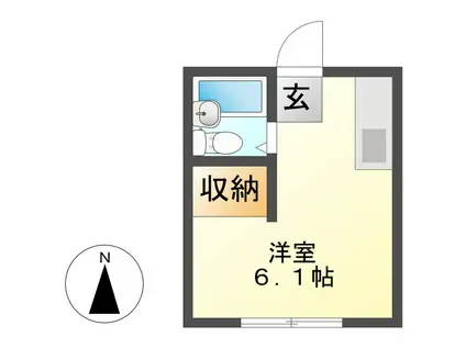 日野BASE(ワンルーム/2階)の間取り写真