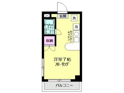ヴェルリーナ(ワンルーム/2階)の間取り写真