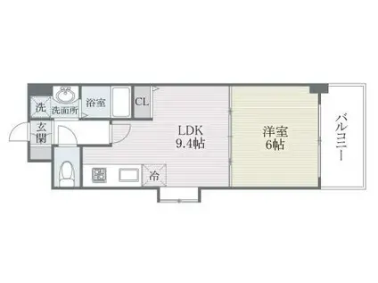 クレベール博多(1LDK/3階)の間取り写真