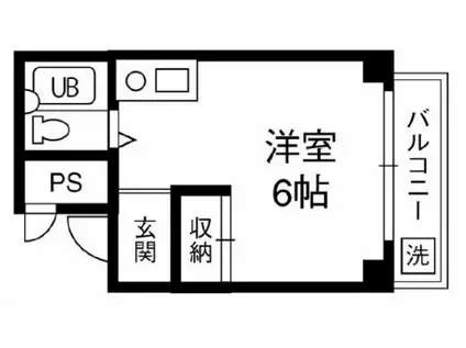 フラム深草(1K/1階)の間取り写真