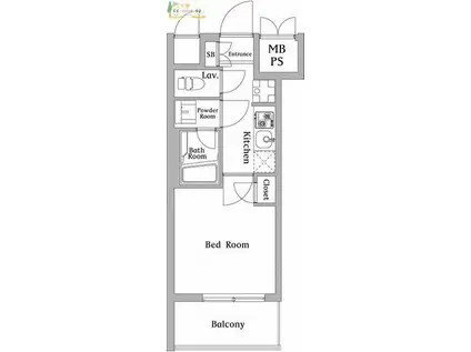 ハーモニーレジデンス川崎♯002(1K/11階)の間取り写真