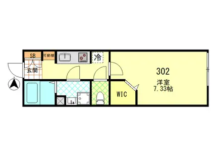 シーエフジオーレ殿町(1K/3階)の間取り写真