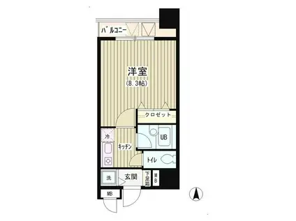 アクアコート(1K/7階)の間取り写真