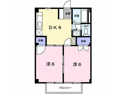 フォーブル青木II(2DK/2階)の間取り写真